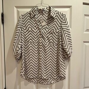 Express, grey and white Portofino shirt, size medium. NWT